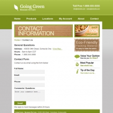 Going Green contact page