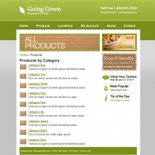 Going Green products or gallery page